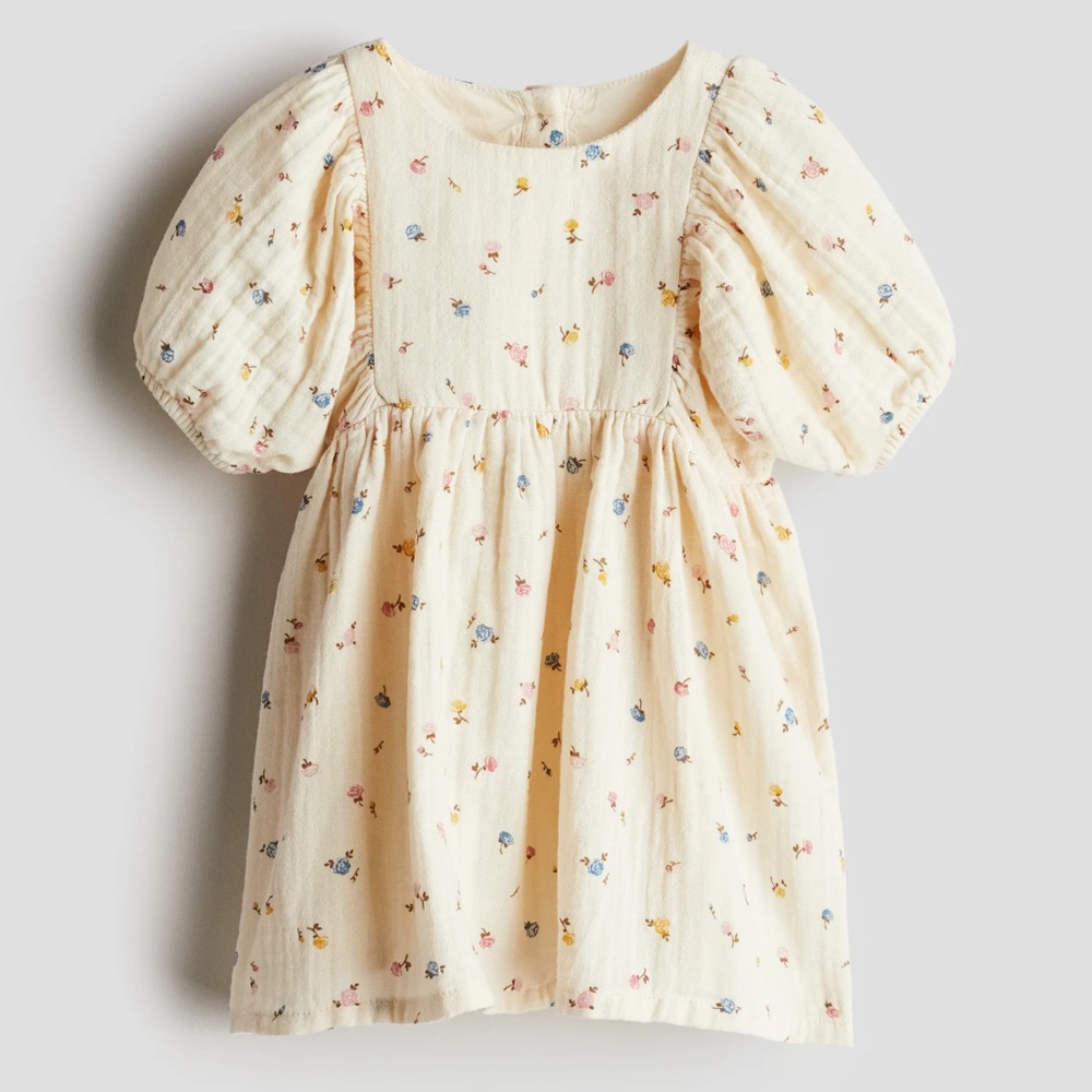 H&M Charming Cream Kids Blouse with Floral Design